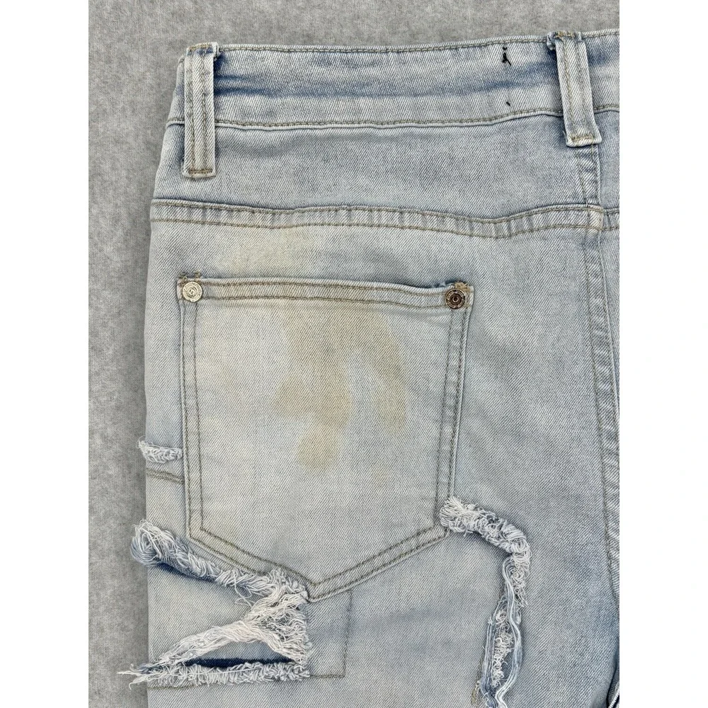 Guapi Stacked Flare Distressed Jeans Light Wash Men's Size 32